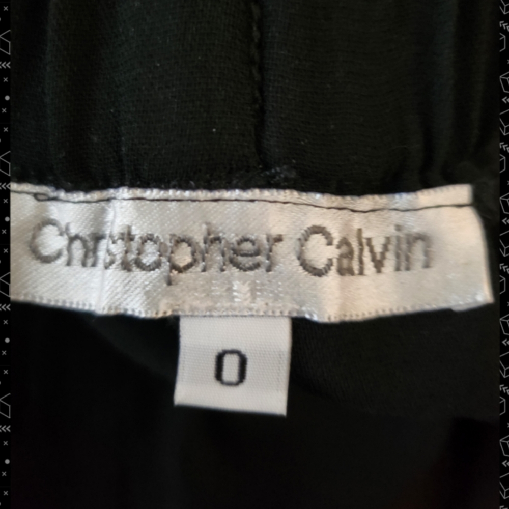 CHRISTOPHER CALVIN BLACK WIDE LEG DESIGNER PANTS - Picture 4 of 5